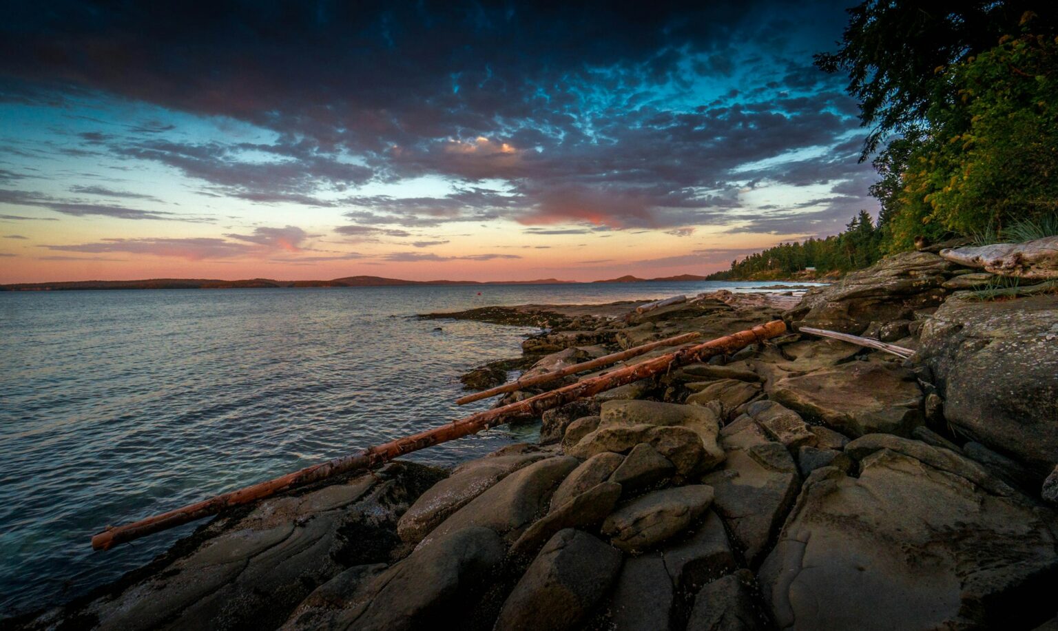 Sunset over the beach in Nanaimo